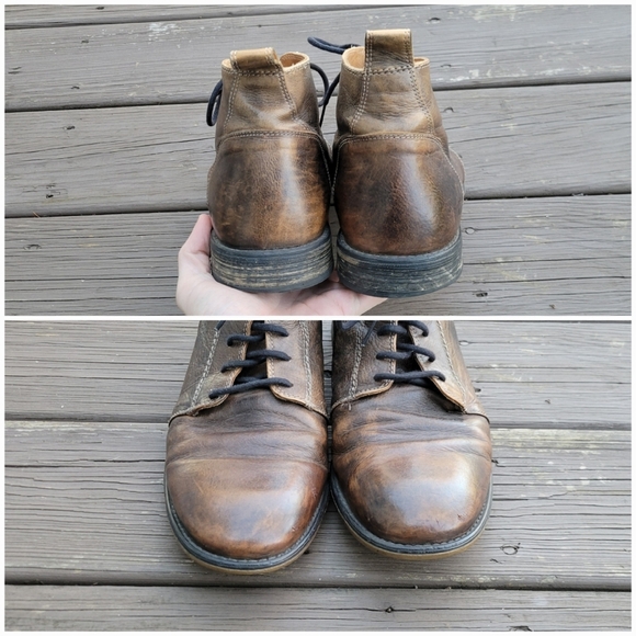 Bed Stu Louis Rustic Teak Brown Distressed Lace-up Leather Ankle Dress Boots 12 - Picture 8 of 8